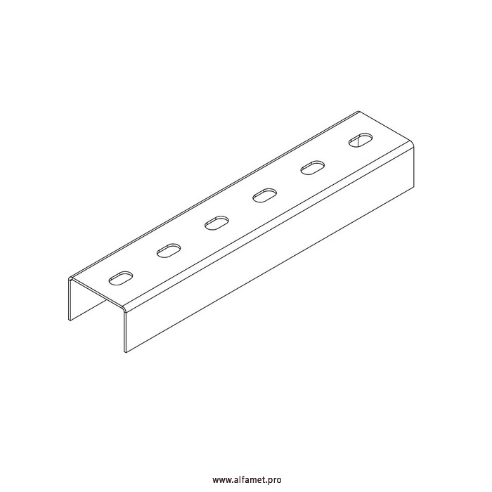 Профиль монтажный U-образный 60х40х3000 (2 мм)