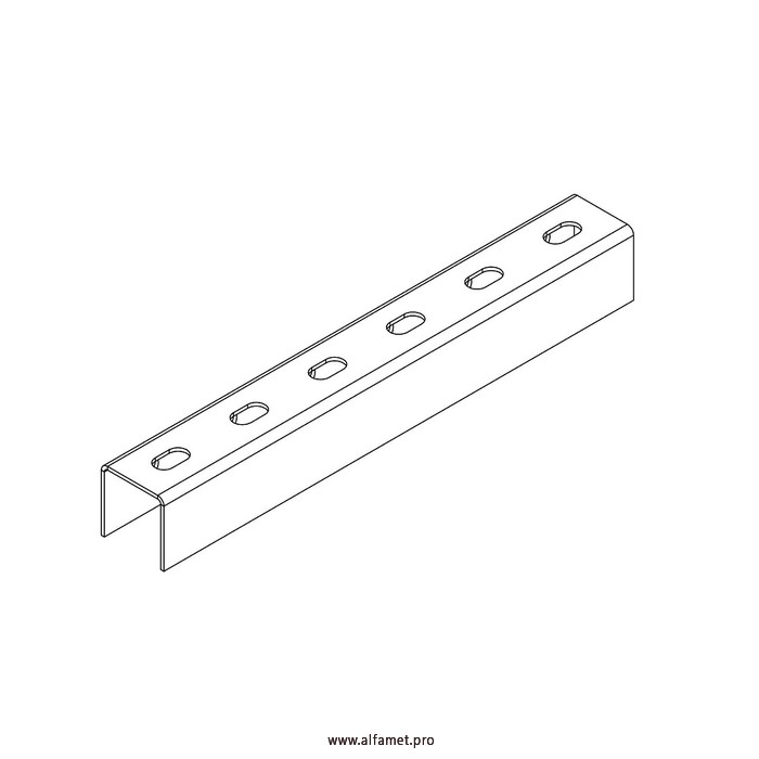 Профиль монтажный U-образный 50х50х3000 (2 мм)
